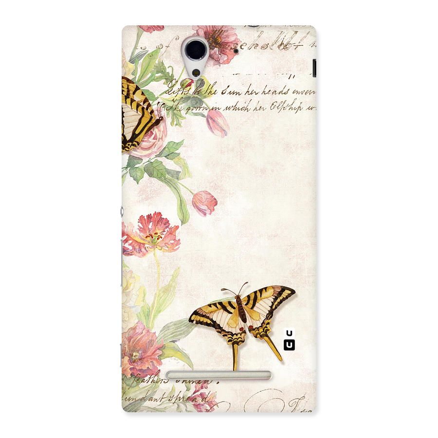 Butterfly Floral Back Case for Sony Xperia C3