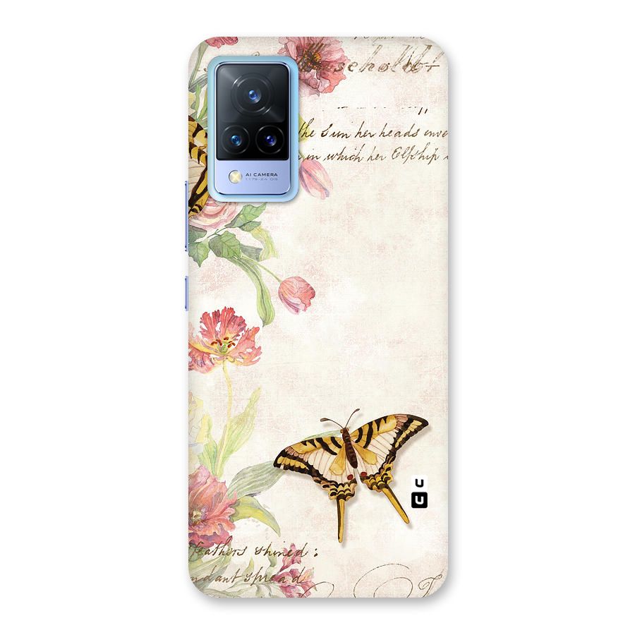 Butterfly Floral Back Case for Vivo V21 5G