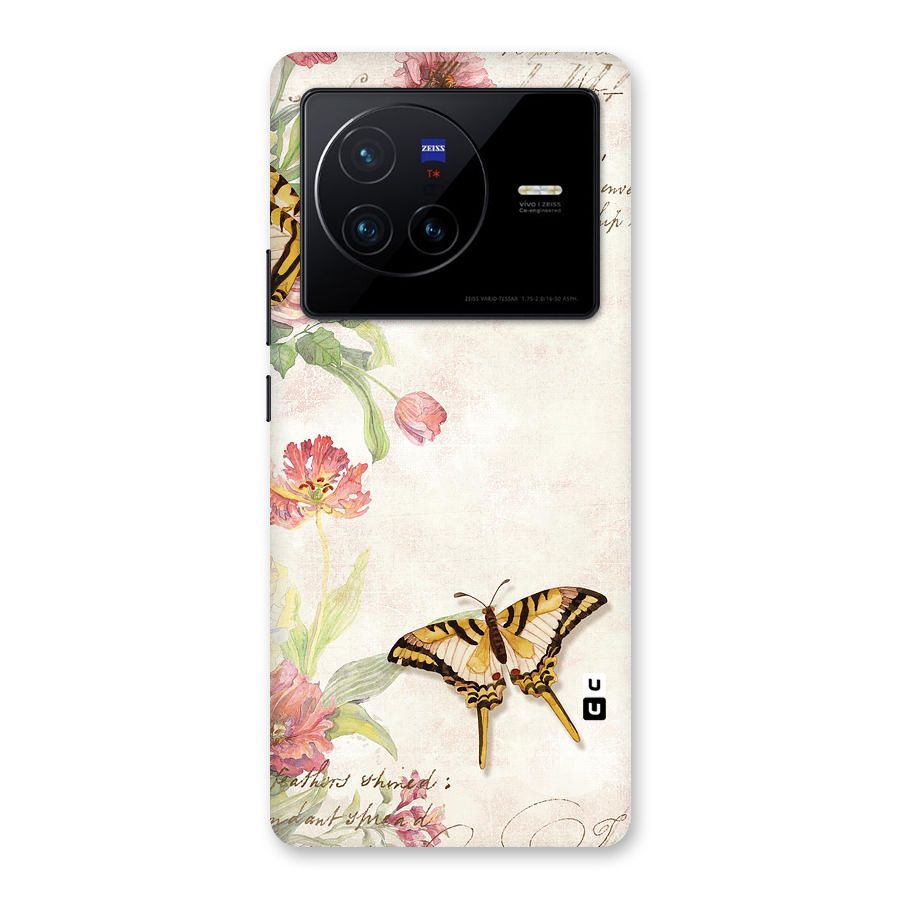 Butterfly Floral Back Case for Vivo X80