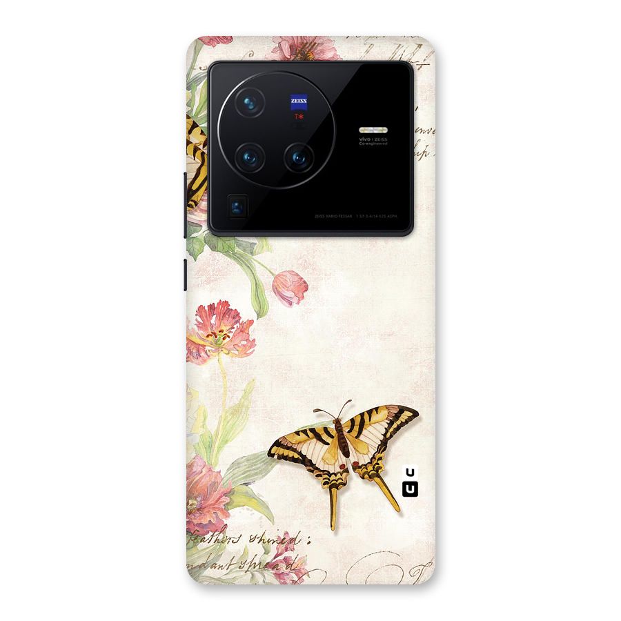 Butterfly Floral Back Case for Vivo X80 Pro