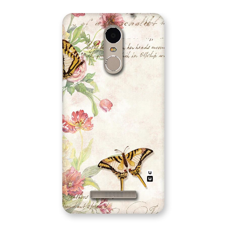 Butterfly Floral Back Case for Xiaomi Redmi Note 3