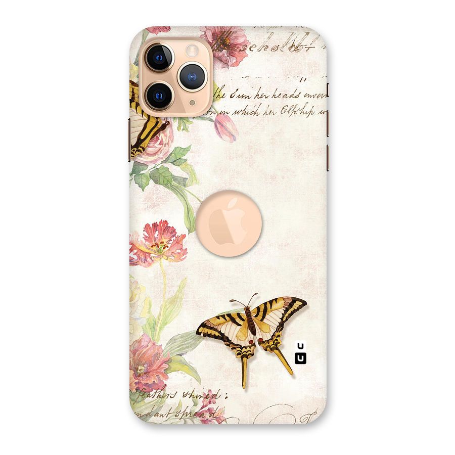 Butterfly Floral Back Case for iPhone 11 Pro Max Logo Cut