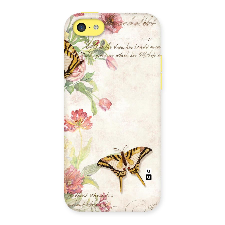 Butterfly Floral Back Case for iPhone 5C