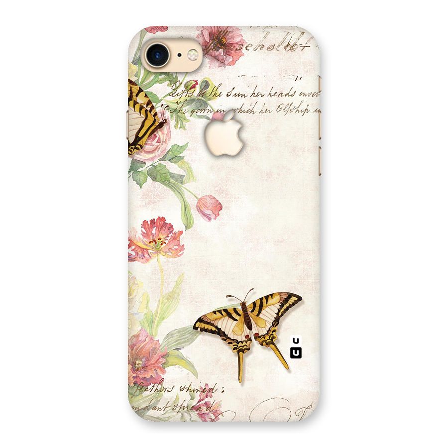 Butterfly Floral Back Case for iPhone 7 Apple Cut