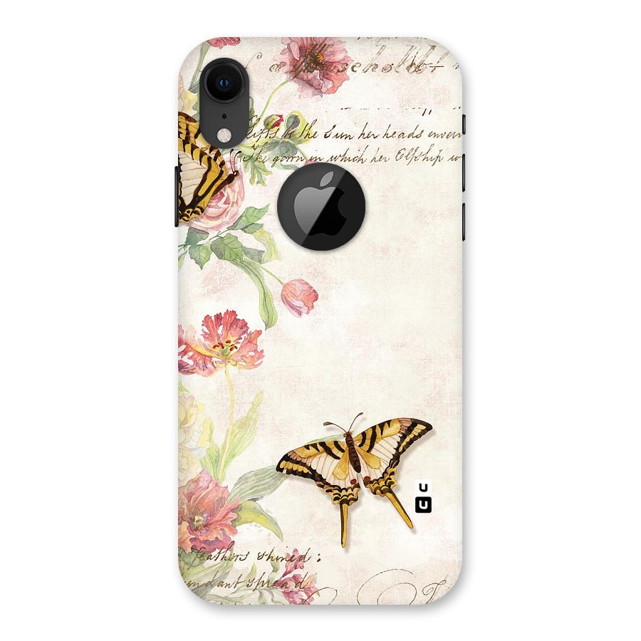 Butterfly Floral Back Case for iPhone XR Logo Cut