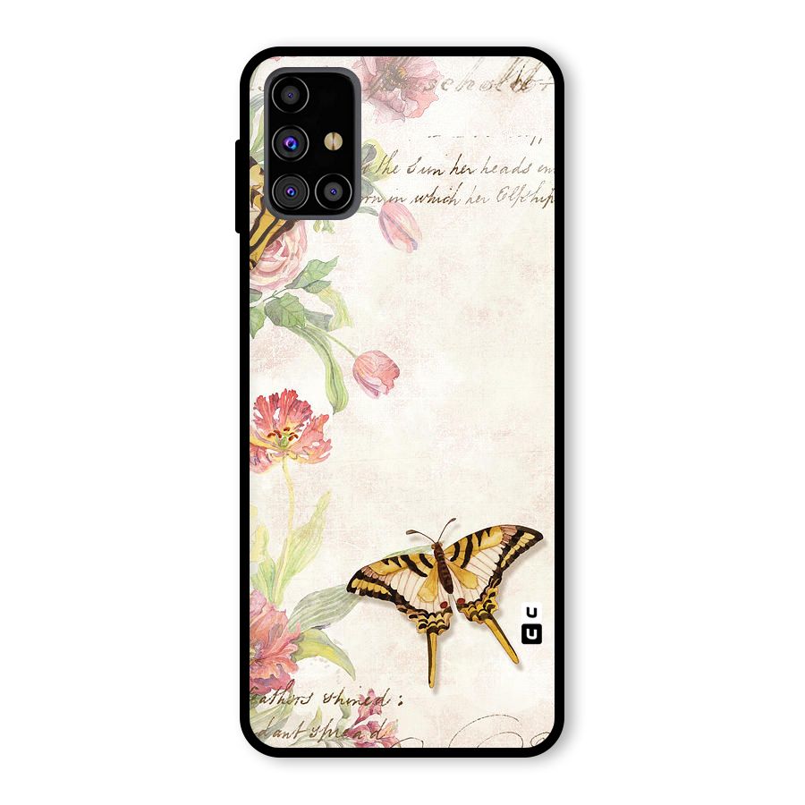 Butterfly Floral Glass Back Case for Galaxy M31s