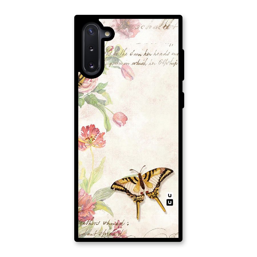 Butterfly Floral Glass Back Case for Galaxy Note 10