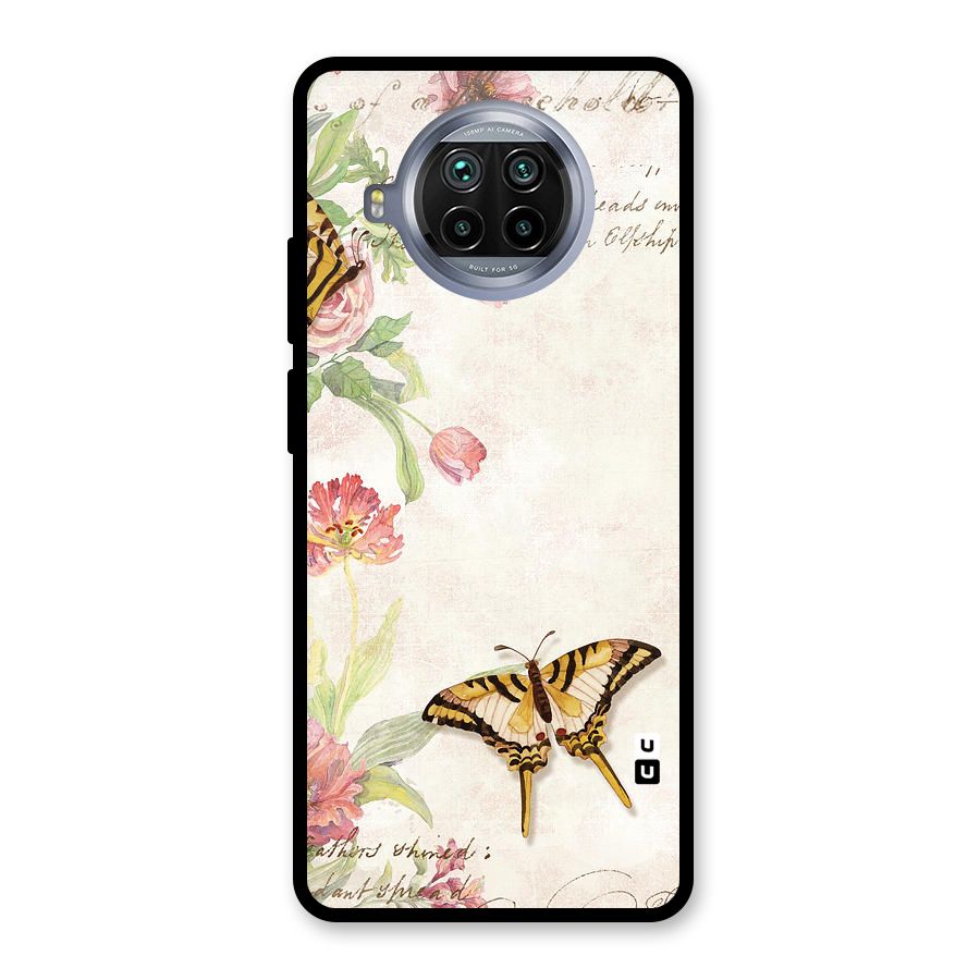 Butterfly Floral Glass Back Case for Mi 10i