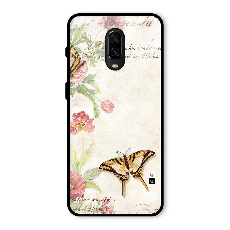 Butterfly Floral Glass Back Case for OnePlus 6T