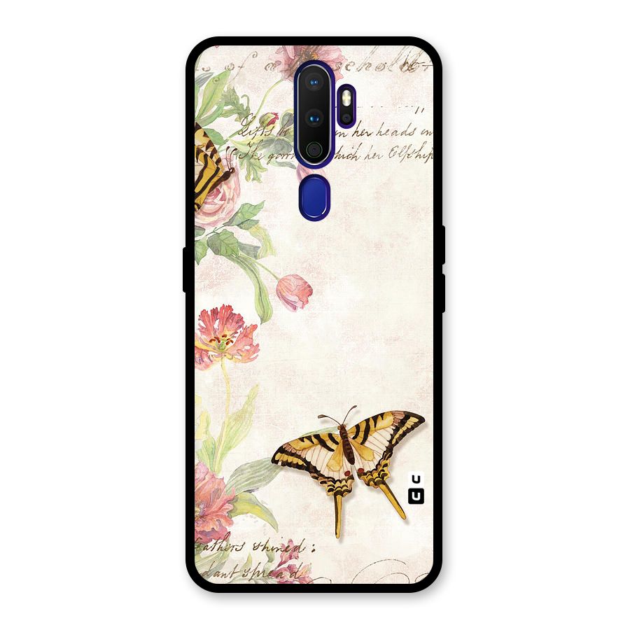 Butterfly Floral Glass Back Case for Oppo A9 (2020)
