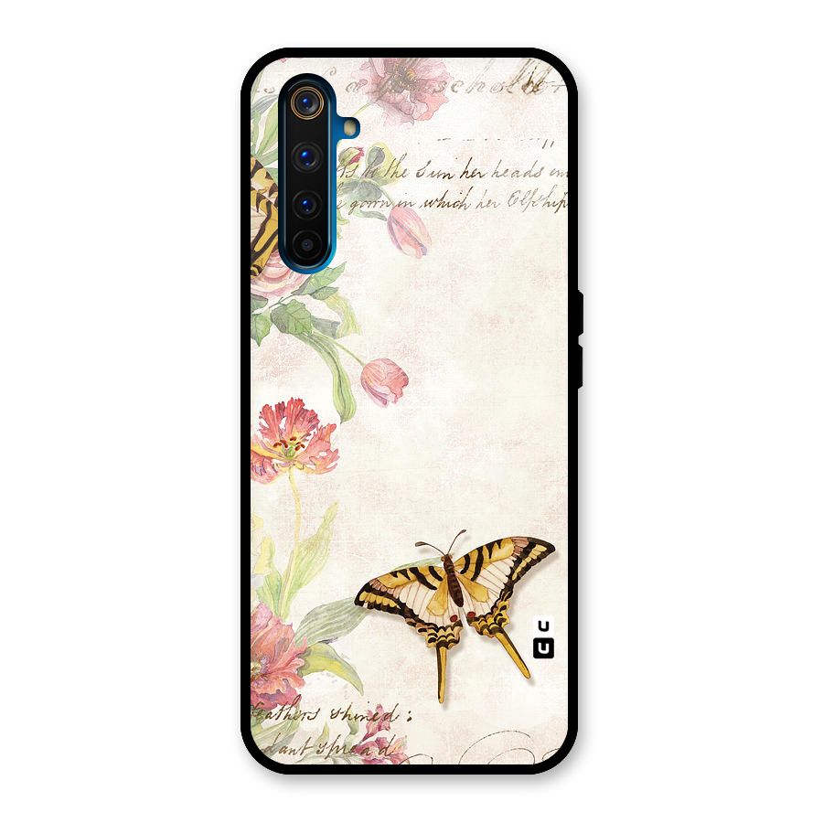 Butterfly Floral Glass Back Case for Realme 6 Pro