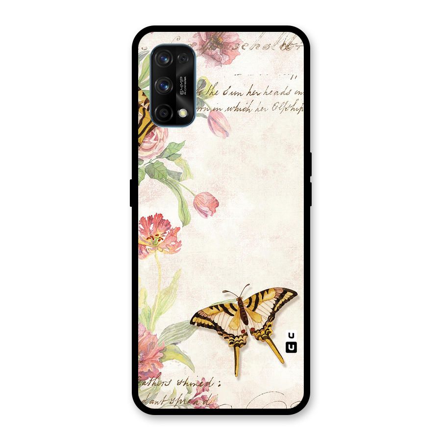 Butterfly Floral Glass Back Case for Realme 7 Pro