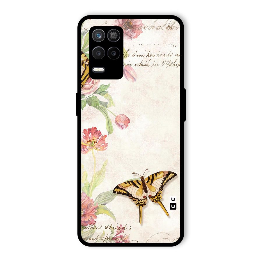 Butterfly Floral Glass Back Case for Realme 9 5G