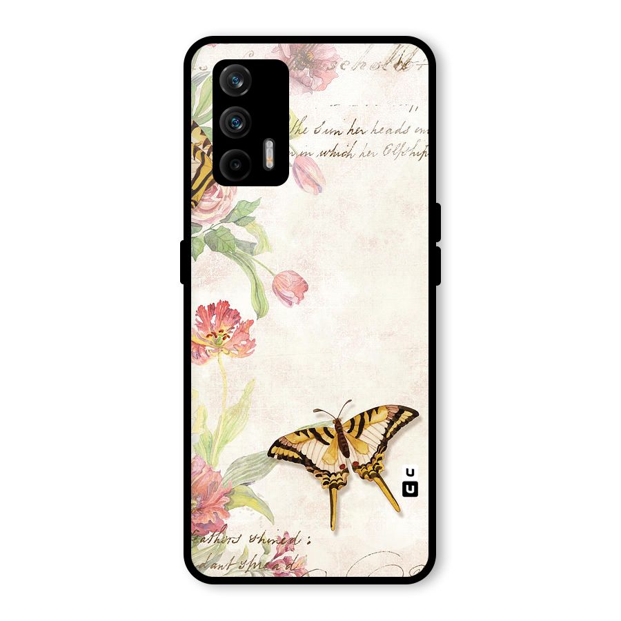 Butterfly Floral Glass Back Case for Realme GT 5G