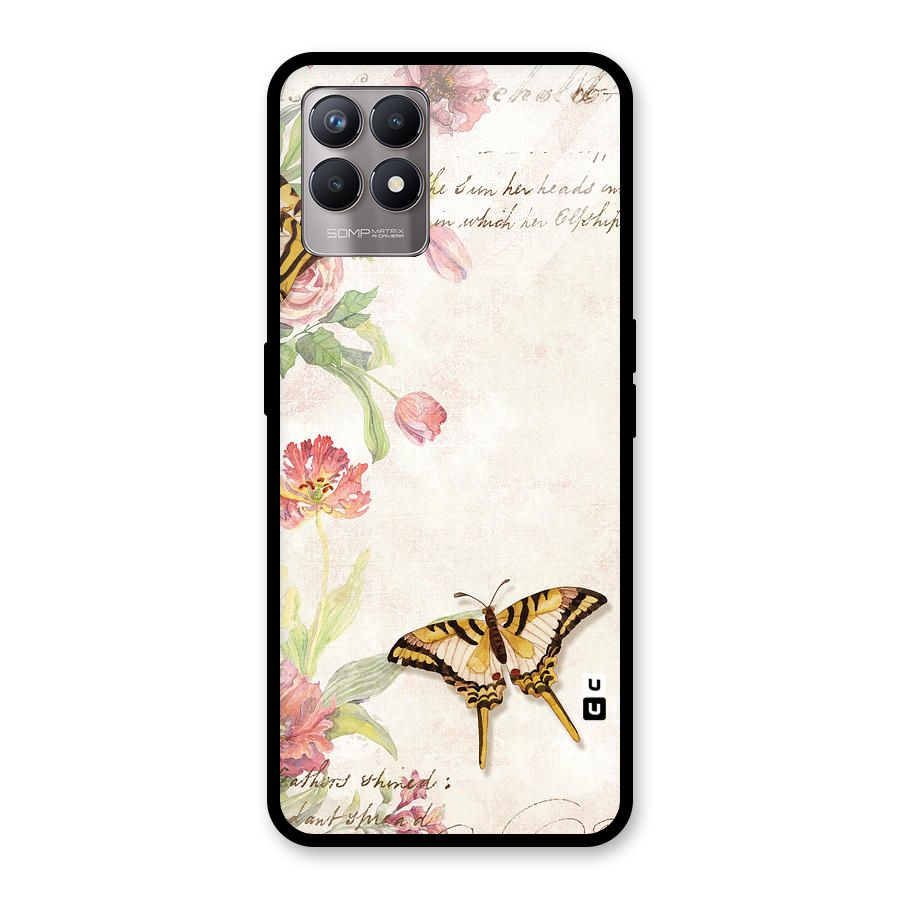 Butterfly Floral Glass Back Case for Realme Narzo 50