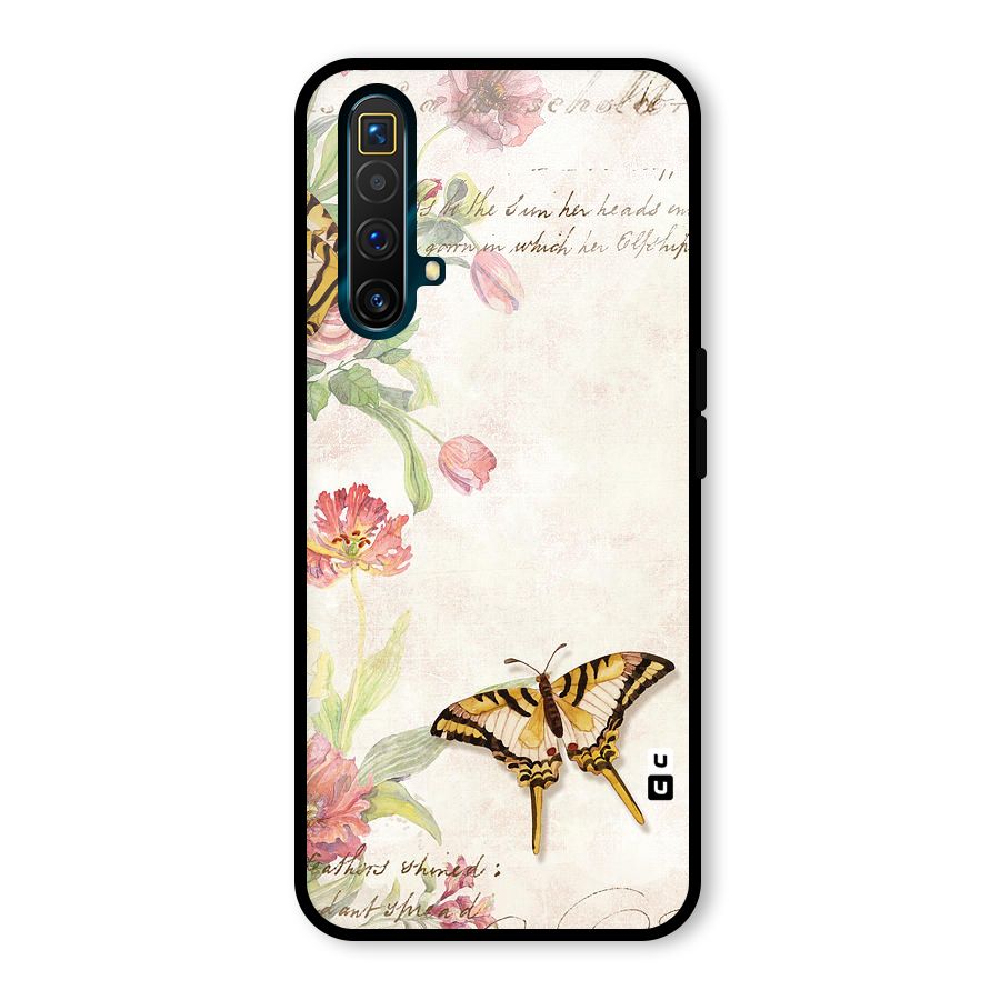 Butterfly Floral Glass Back Case for Realme X3 SuperZoom