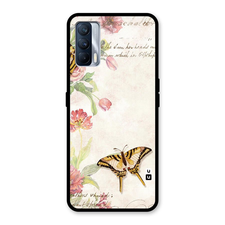 Butterfly Floral Glass Back Case for Realme X7