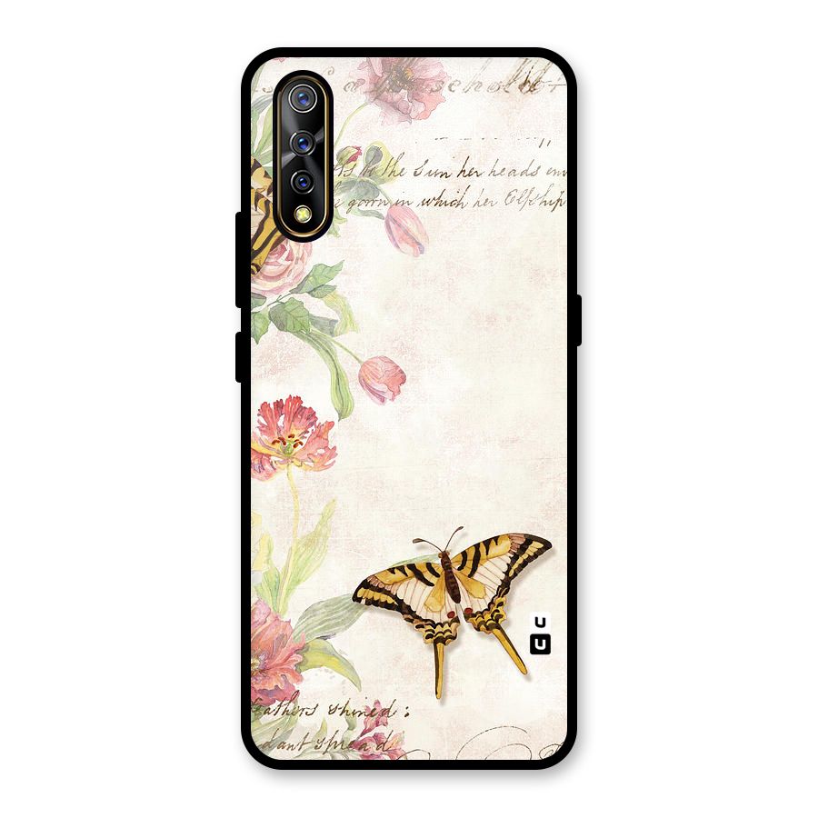 Butterfly Floral Glass Back Case for Vivo S1