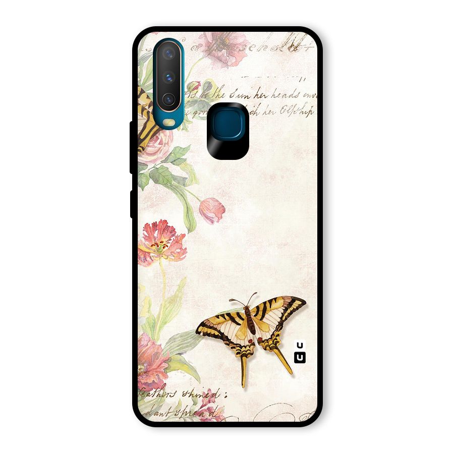 Butterfly Floral Glass Back Case for Vivo U10