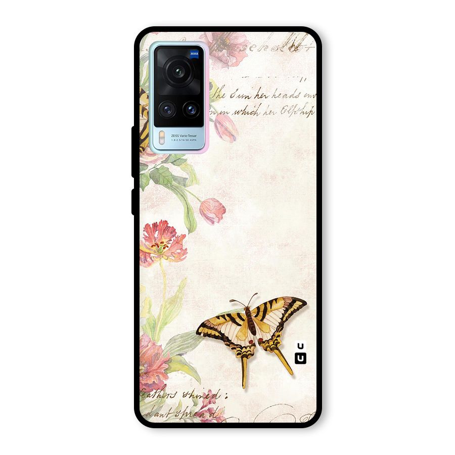 Butterfly Floral Glass Back Case for Vivo X60