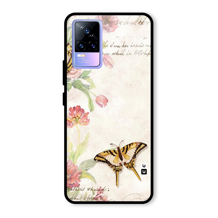 Butterfly Floral Glass Back Case for Vivo Y73