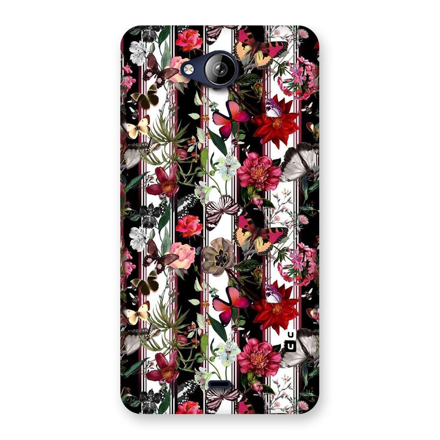 Butterfly Flowers Back Case for Canvas Play Q355