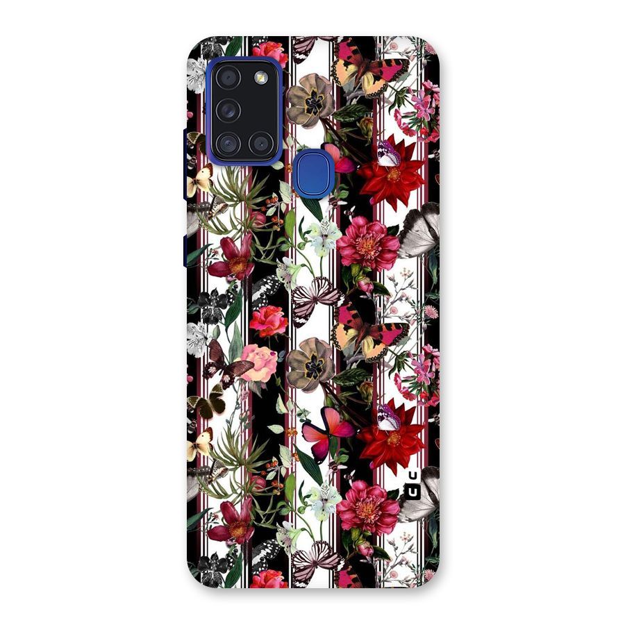 Butterfly Flowers Back Case for Galaxy A21s