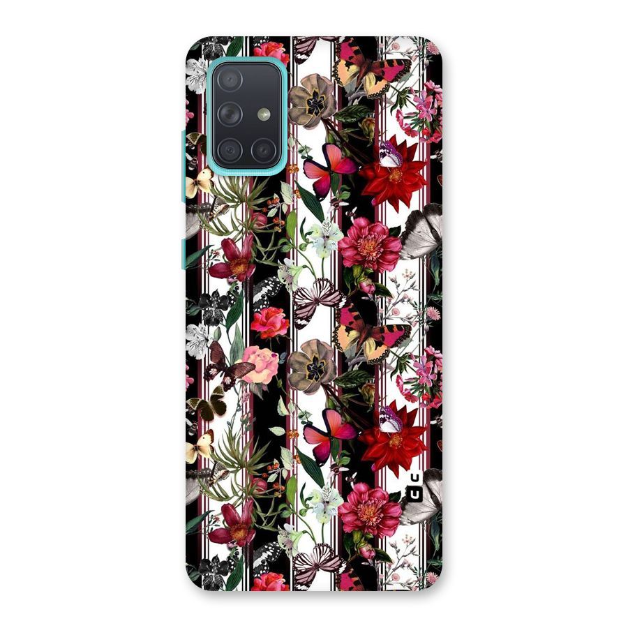 Butterfly Flowers Back Case for Galaxy A71