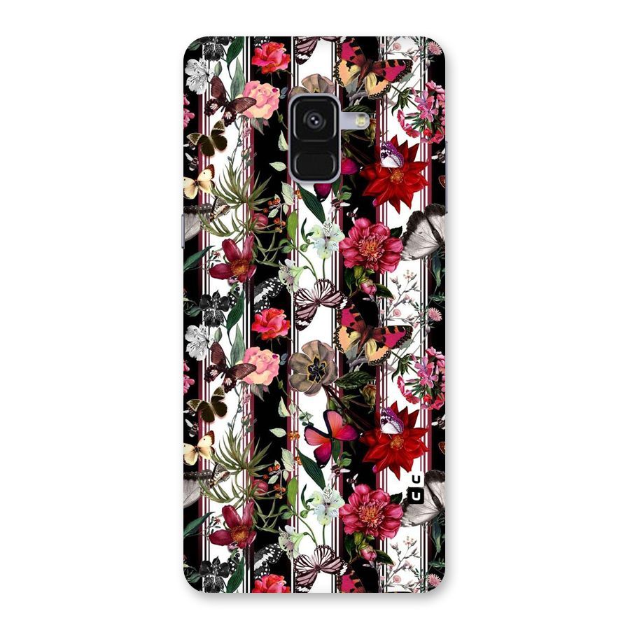 Butterfly Flowers Back Case for Galaxy A8 Plus