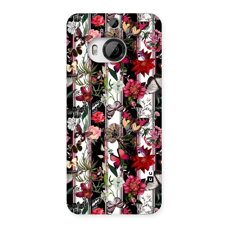 Butterfly Flowers Back Case for HTC One M9 Plus