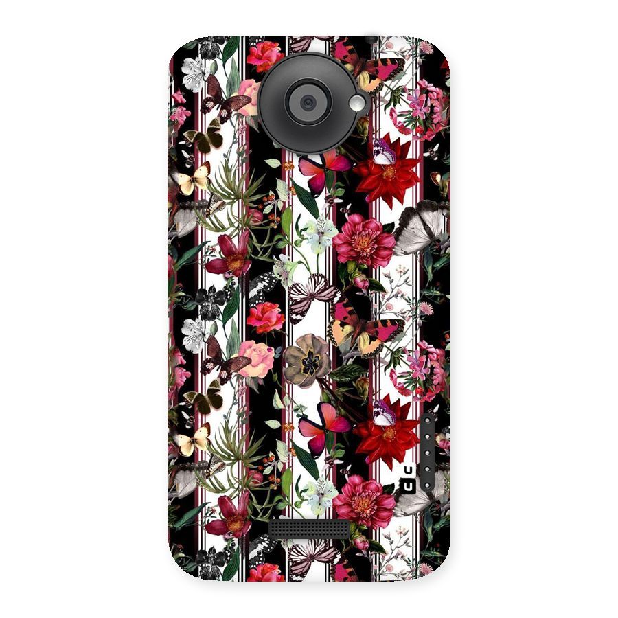 Butterfly Flowers Back Case for HTC One X