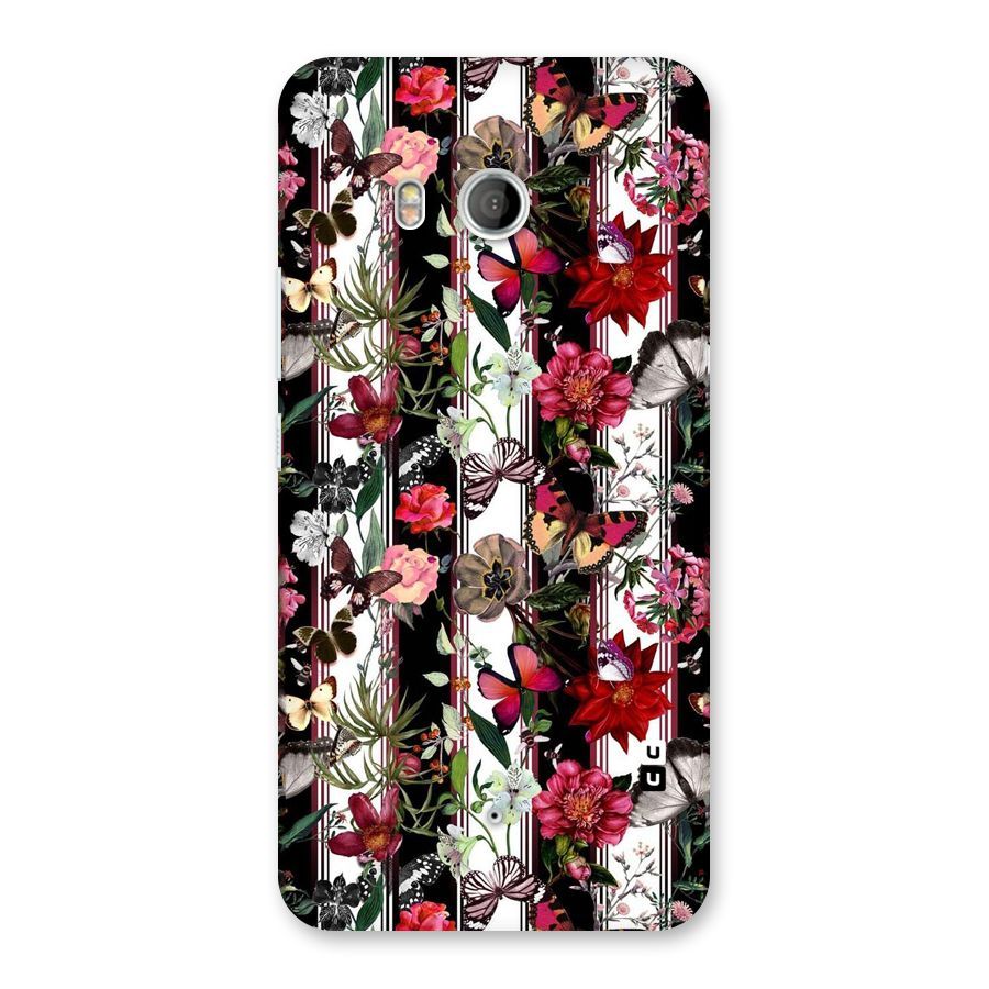 Butterfly Flowers Back Case for HTC U11