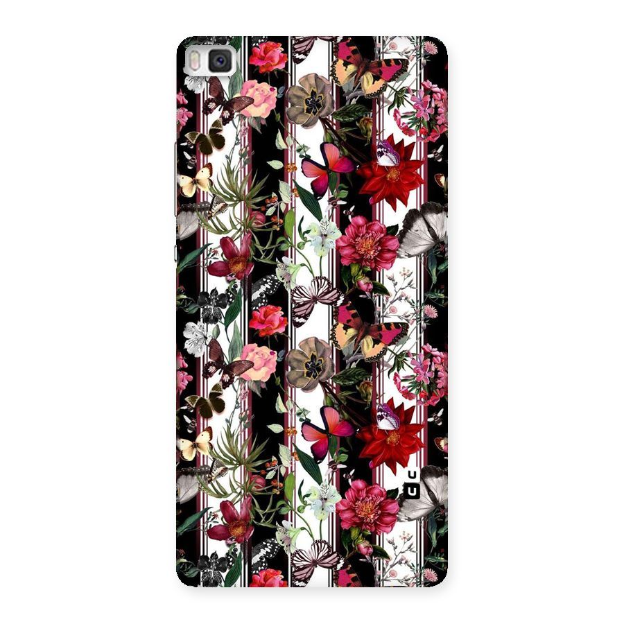 Butterfly Flowers Back Case for Huawei P8