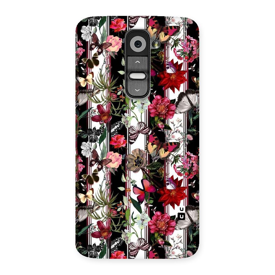 Butterfly Flowers Back Case for LG G2