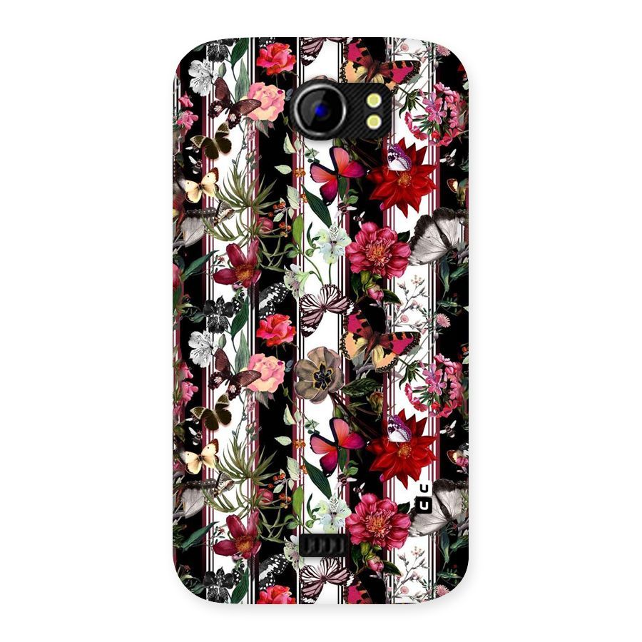 Butterfly Flowers Back Case for Micromax Canvas 2 A110