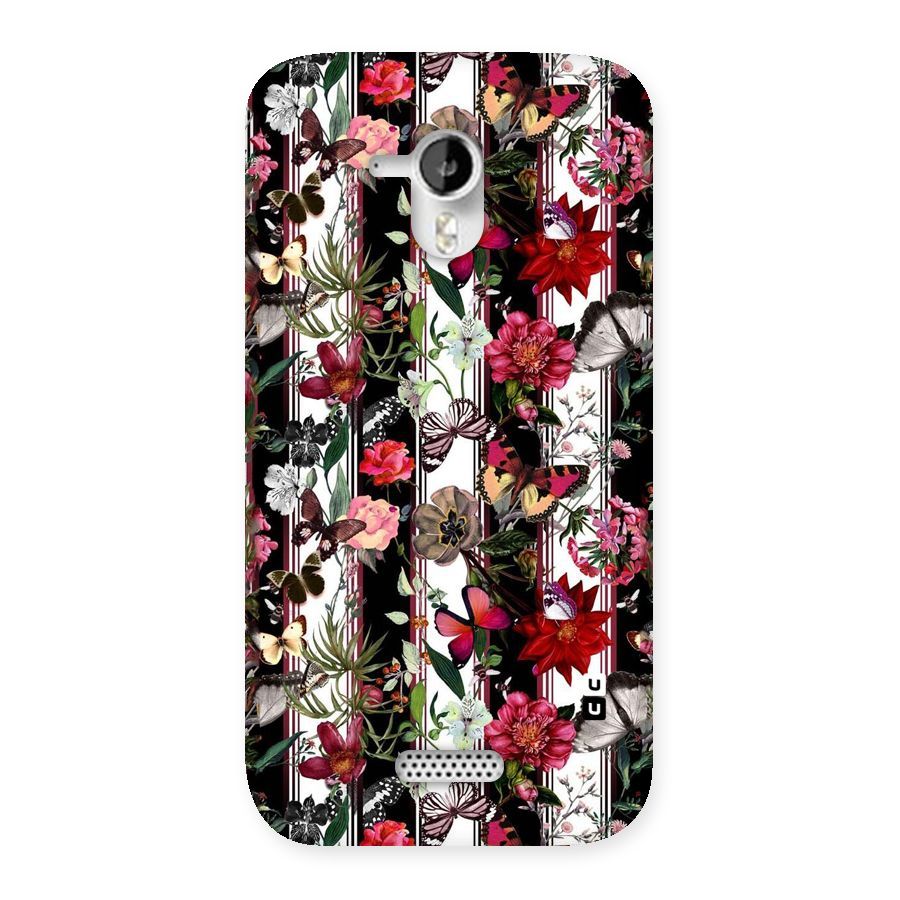 Butterfly Flowers Back Case for Micromax Canvas HD A116