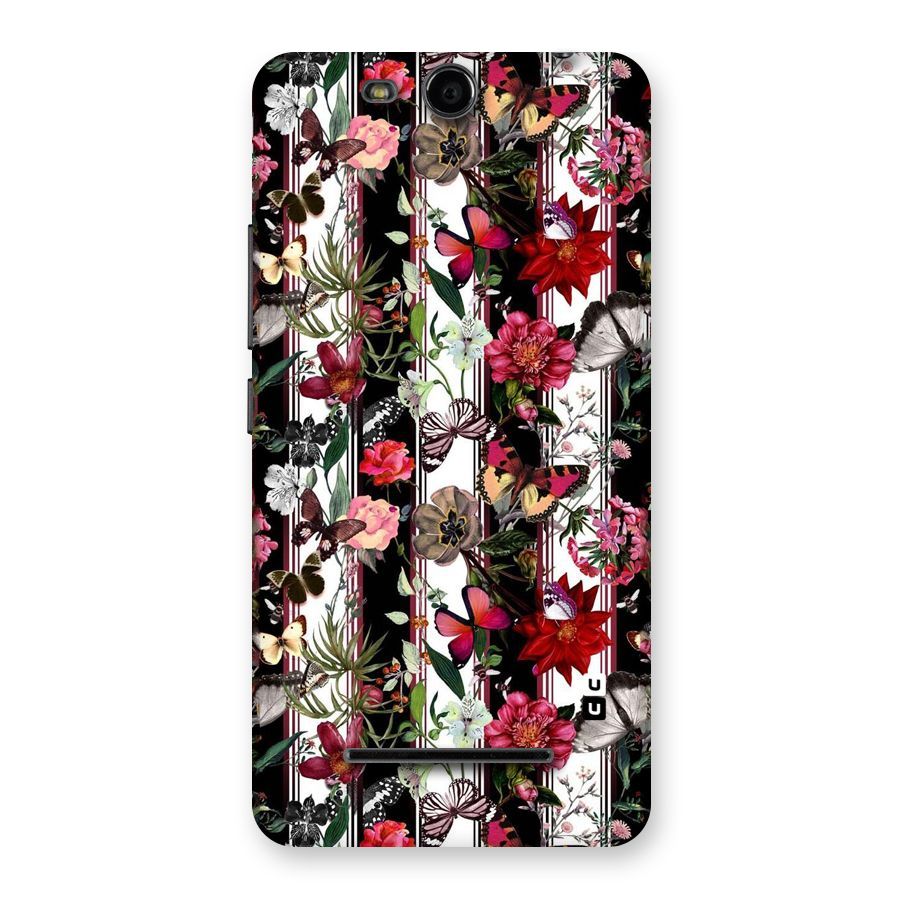 Butterfly Flowers Back Case for Micromax Canvas Juice 3 Q392