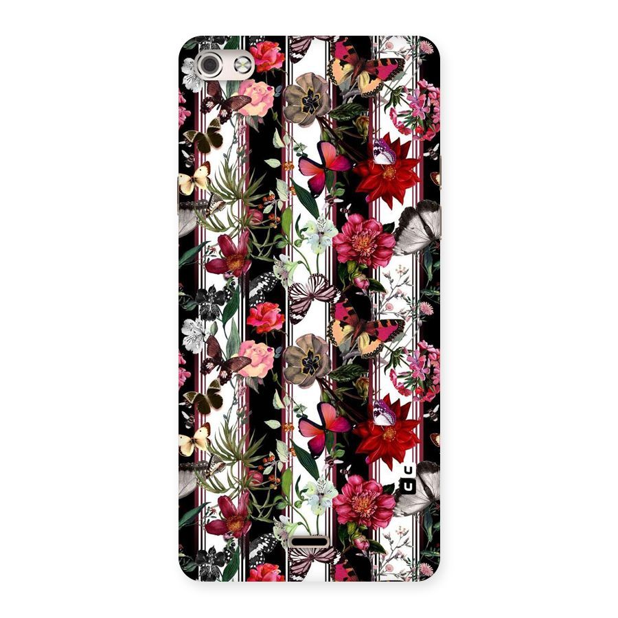 Butterfly Flowers Back Case for Micromax Canvas Silver 5