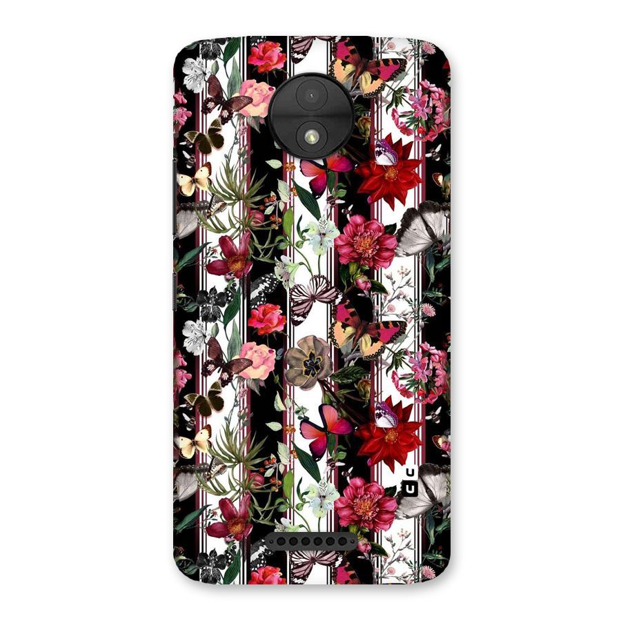 Butterfly Flowers Back Case for Moto C