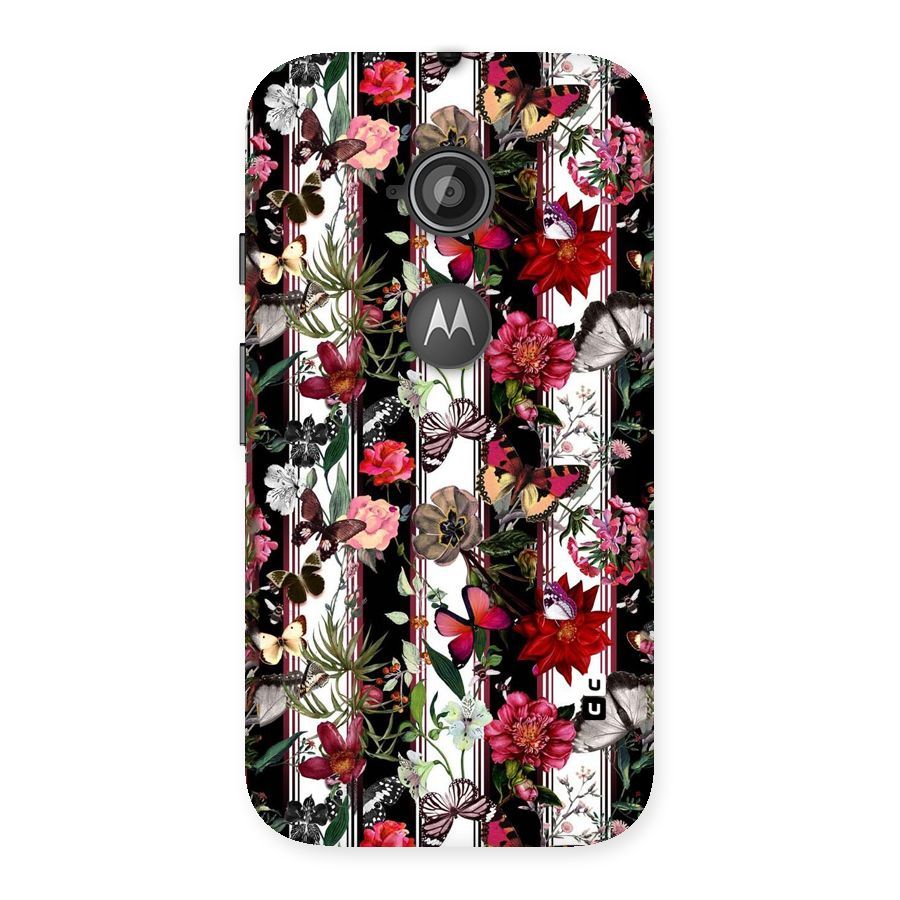 Butterfly Flowers Back Case for Moto E 2nd Gen
