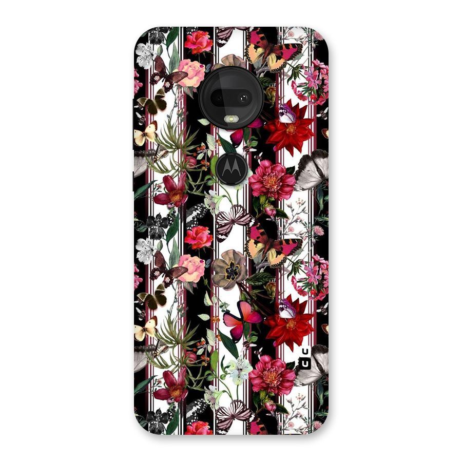 Butterfly Flowers Back Case for Moto G7