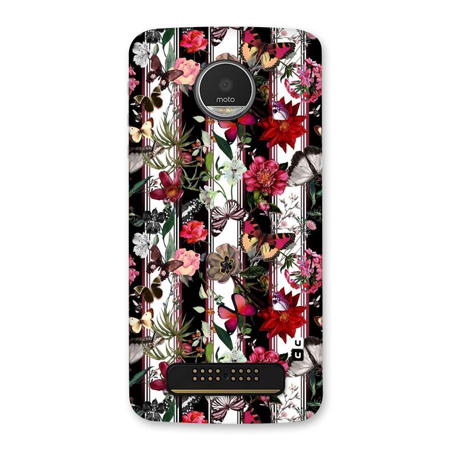Butterfly Flowers Back Case for Moto Z Play