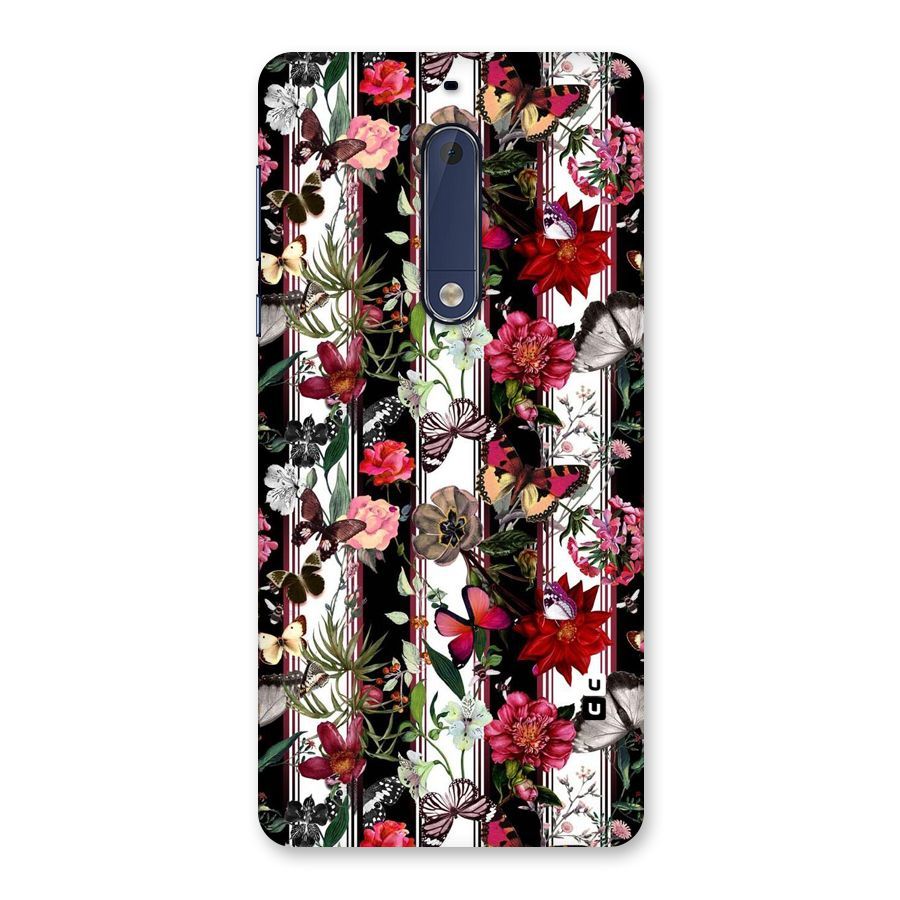 Butterfly Flowers Back Case for Nokia 5