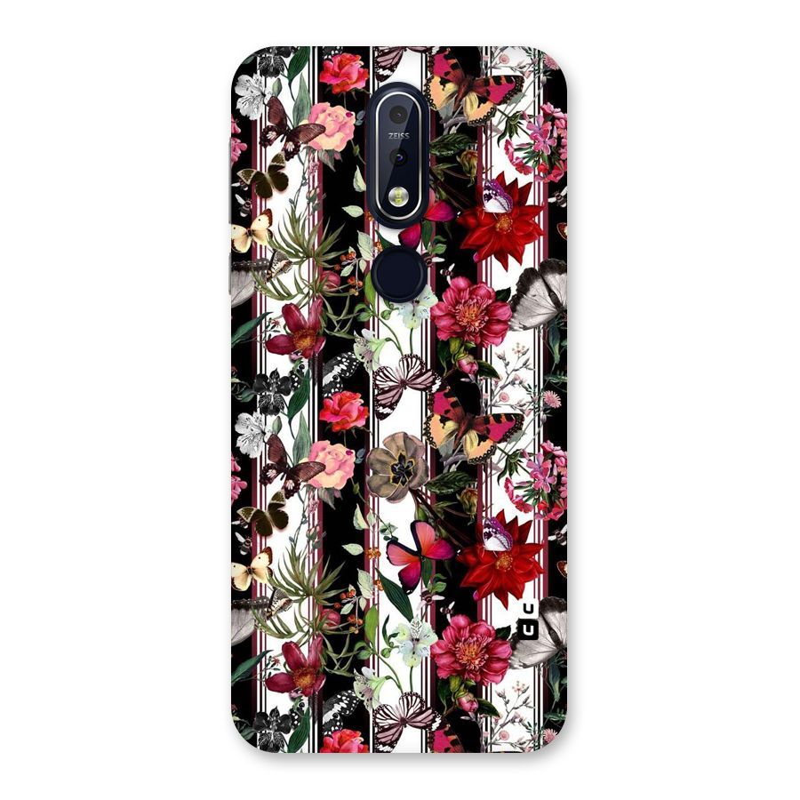 Butterfly Flowers Back Case for Nokia 7.1