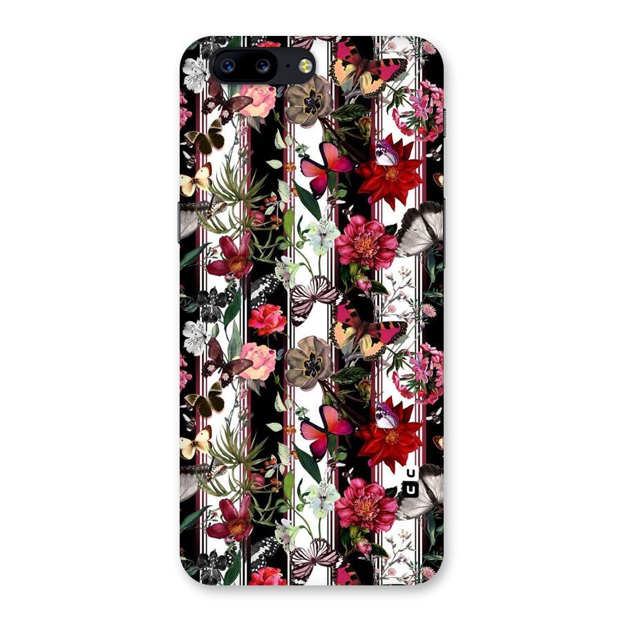 Butterfly Flowers Back Case for OnePlus 5