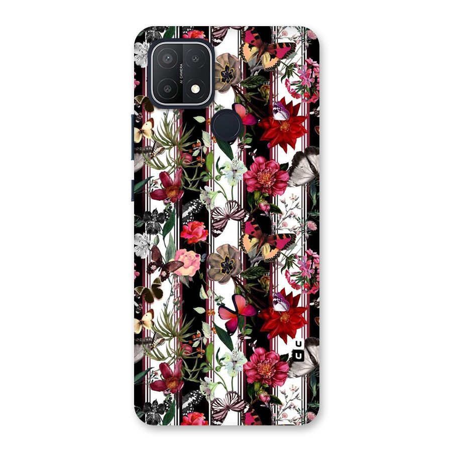 Butterfly Flowers Back Case for Oppo A15