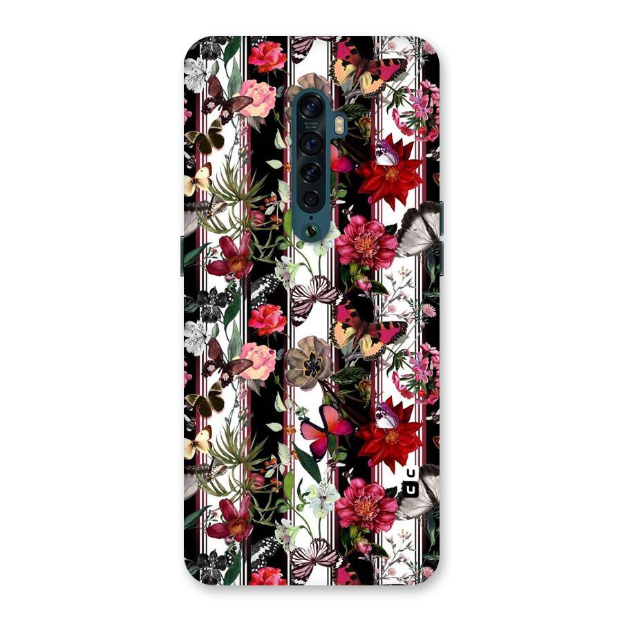 Butterfly Flowers Back Case for Oppo Reno2