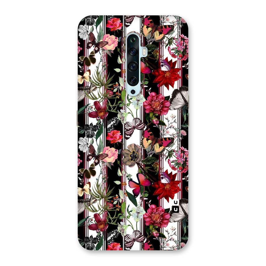 Butterfly Flowers Back Case for Oppo Reno2 F