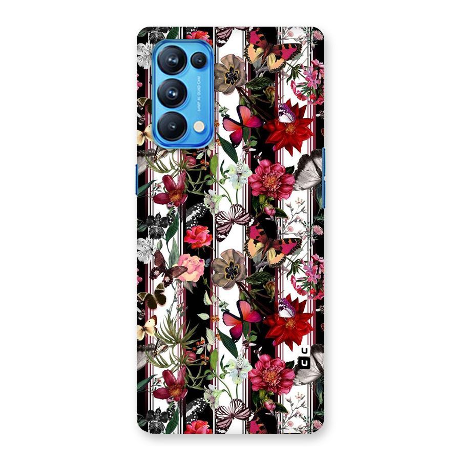 Butterfly Flowers Back Case for Oppo Reno5 Pro 5G