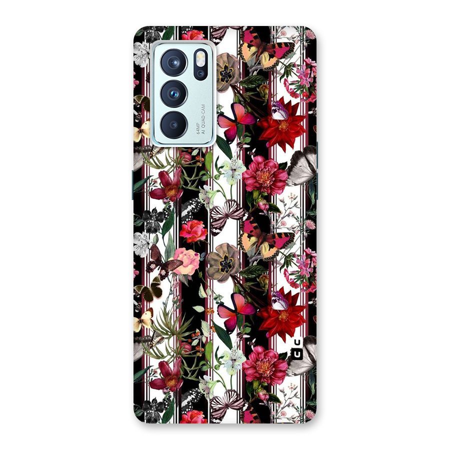 Butterfly Flowers Back Case for Oppo Reno6 Pro 5G